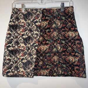 Free People Multicolored Geometric Textured Wrapper Mini Skirt‎ Womens Size XS